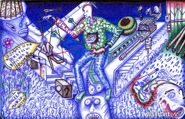 wasilij.art - Flüchtling - Zeichnung