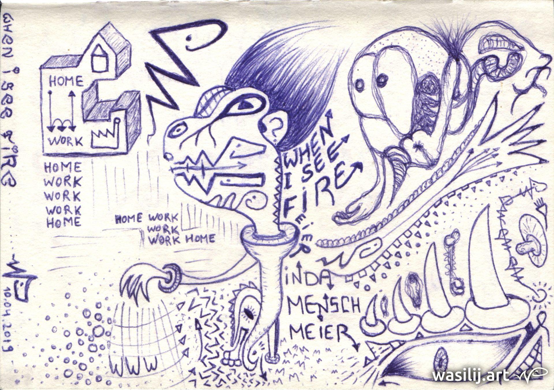 wasilij.art - Skizzenbuch 03 - When I See Fire - Zeichnung