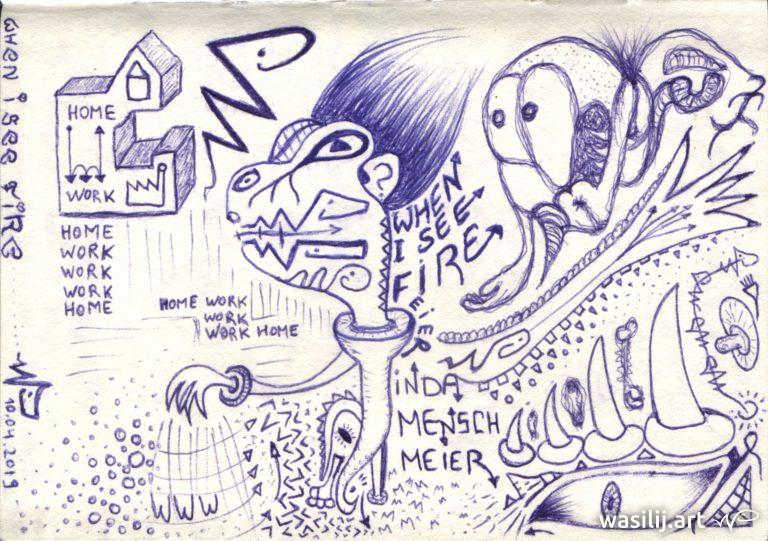 wasilij.art - Skizzenbuch 03 - When I See Fire - Zeichnung