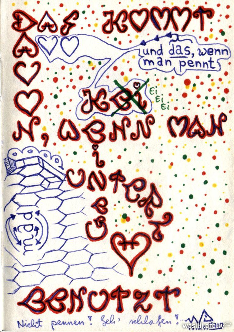 wasilij.art - Nich pennen! Geh' schlafen! - Zeichnung