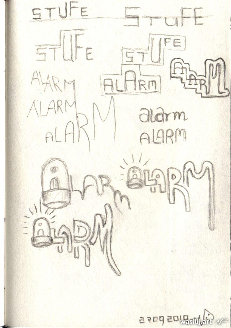 wasilij.art - WP - Tattoo-Idee: Alarm #1 - Zeichnung