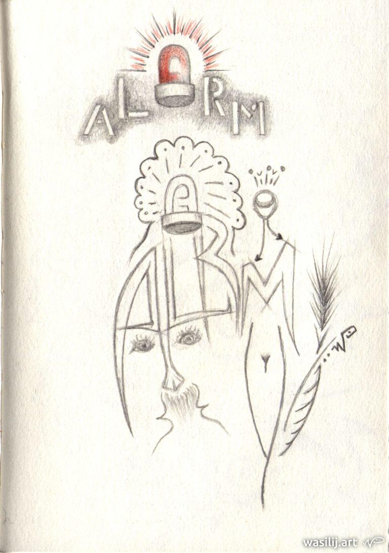 wasilij.art - WP - Tattoo-Idee: Alarm #2 - Zeichnung