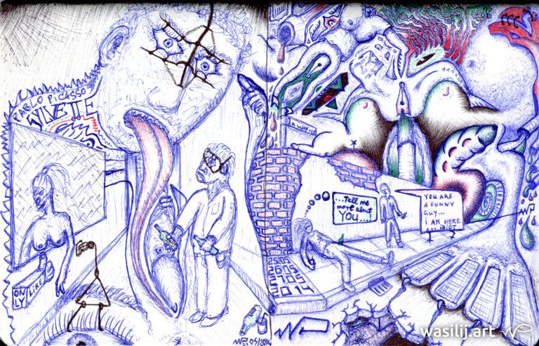 wasilij.art - SylvetteBrainwash - WhatsAppDepp - Zeichnung