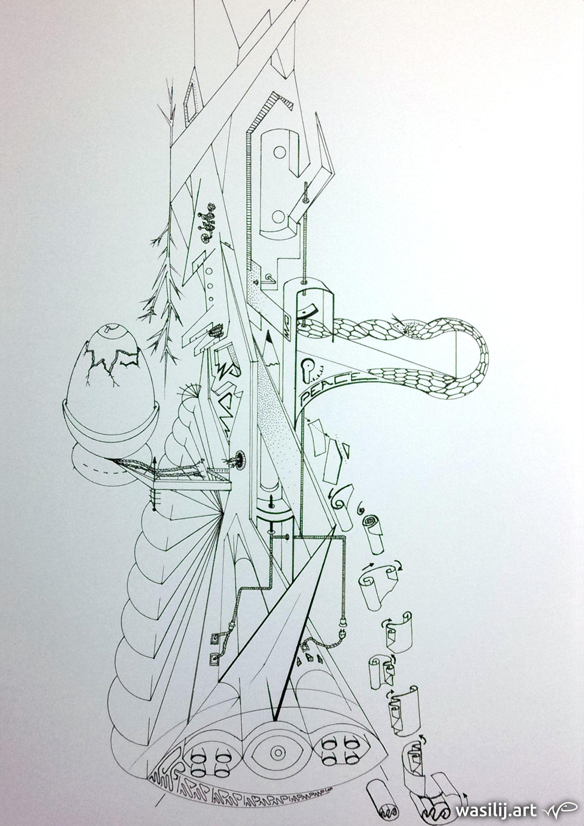 wasilij.art - sPEACEship LOVEr - Zeichnung